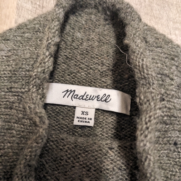 Madewell Olive Green Mock Neck Sweater Wool Blend - Picture 3 of 7